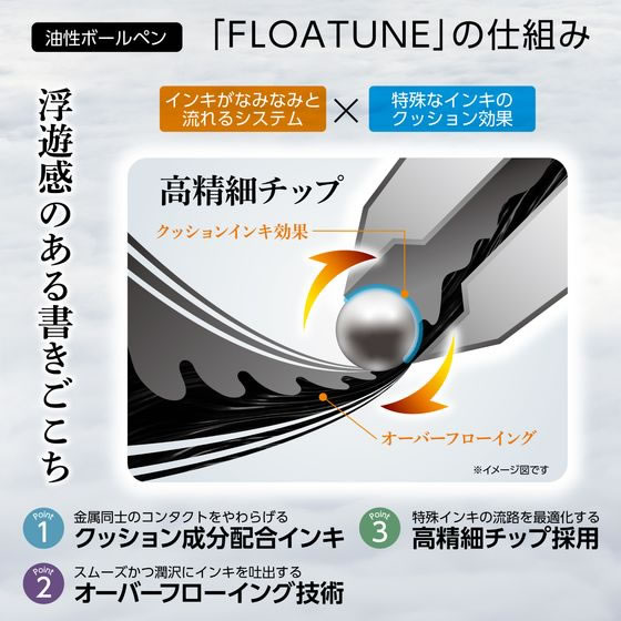 油性ボールペン FLOATUNE フローチューン 0.5mm 黒 10本 1箱（ご注文単位1箱）【直送品】
