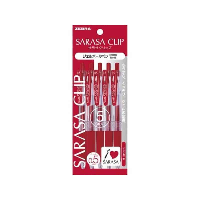 ゼブラ サラサクリップ0.5 赤 5本入 P-JJ15-R5 1ｾｯﾄ（ご注文単位1ｾｯﾄ）【直送品】