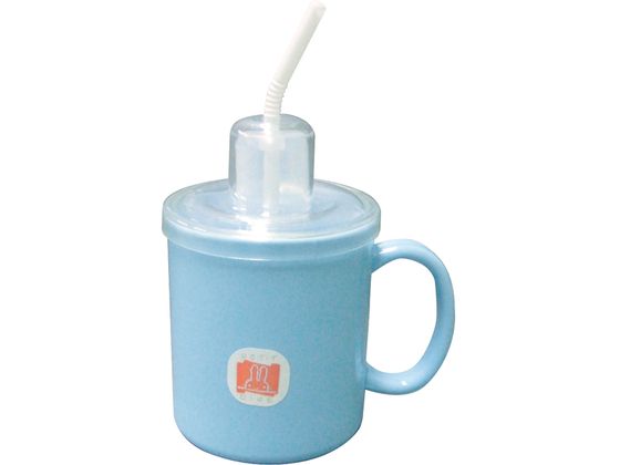 台和 ストロー付きマグカップ ブルー 1個(ご注文単位1個)【直送品】