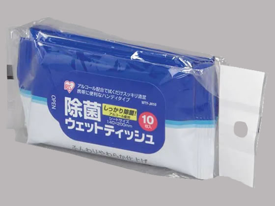 アイリスオーヤマ 除菌ハンディウェットティッシュ WTY-JH310 10枚×3パック 1パック(ご注文単位1パック)【直送品】