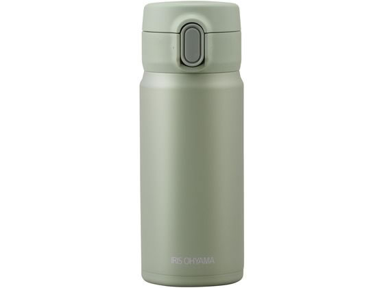 アイリスオーヤマ ステンレスマグボトル ワンタッチ ペールグリーン 0.35L 1個（ご注文単位1個）【直送品】