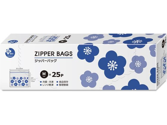 オルディ プラスプラス ジッパーバッグ クリア M 25枚 PP-DZM01-25 1個(ご注文単位1個)【直送品】