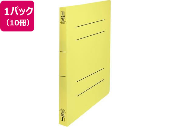 ビュートン フラットファイルPP 厚とじ A4タテ イエロー10冊 FF-A4SW-Y 1パック（ご注文単位1パック）【直送品】