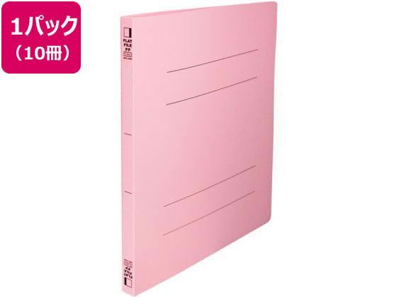 ビュートン フラットファイルPP 表紙幅広 A4タテ ピンク 10冊 1パック（ご注文単位1パック）【直送品】