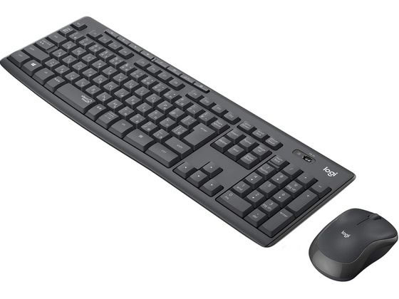 ロジクール ワイヤレスキーボード・マウスセット(静音)グラファイト MK295GP 1セット(ご注文単位1セット)【直送品】