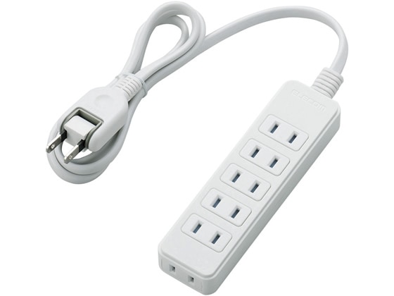 エレコム シャッタータップ 2P式6個口 1m ホワイト T-ST02-22610WH 1個（ご注文単位1個）【直送品】
