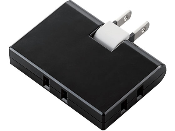 エレコム トリプルタップ コーナータイプ 3個口 ブラック T-TR03-2300BK 1個（ご注文単位1個）【直送品】