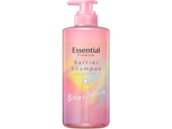 KAO エッセンシャル プレミアム バリアシャンプー シルキー ポンプ 450mL 1本(ご注文単位1本)【直送品】