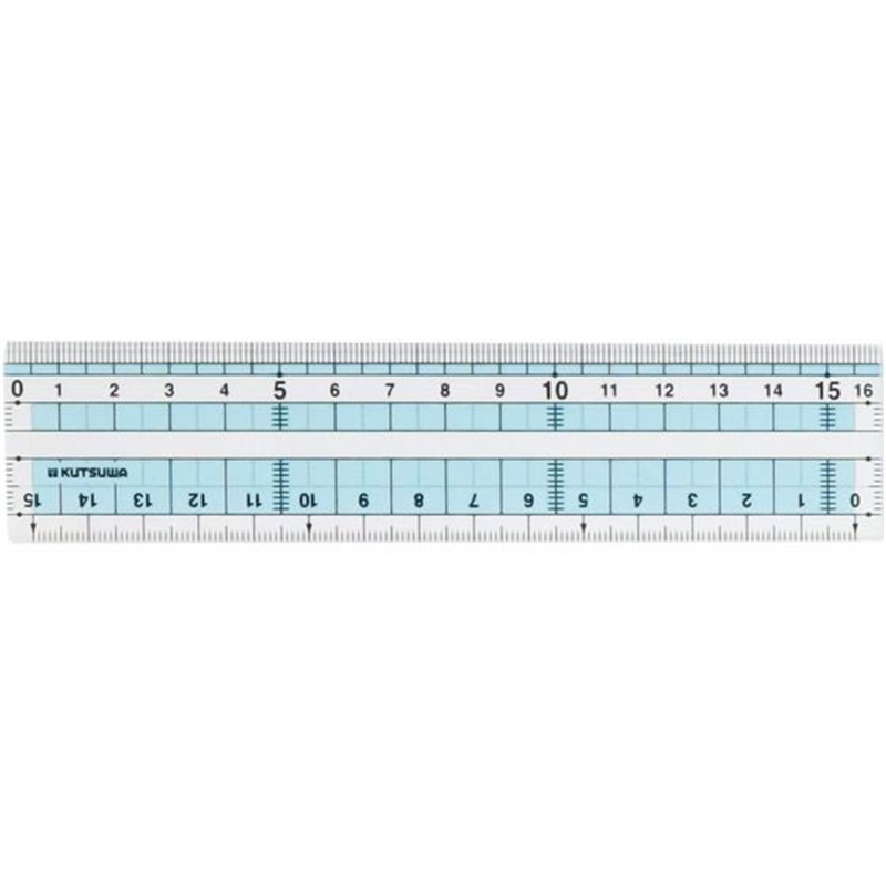 クツワ つや消し直線定規 16cm KB046 1個（ご注文単位1個）【直送品】