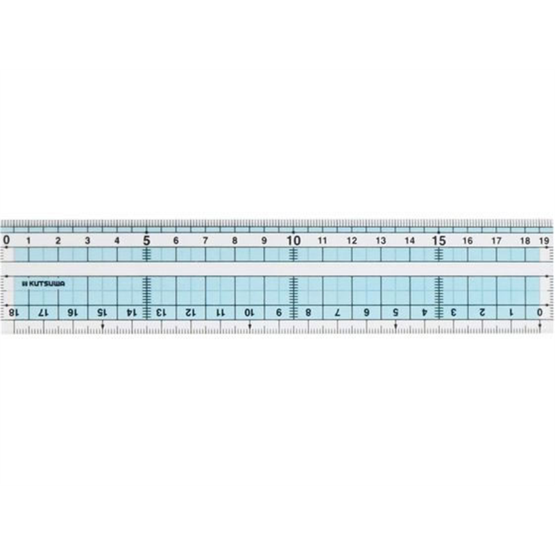クツワ つや消し直線定規 19cm KB047 1個（ご注文単位1個）【直送品】
