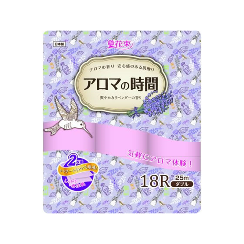 丸富製紙 花束 アロマの時間 ラベンダー 18ロールダブル 1パック(ご注文単位1パック)【直送品】