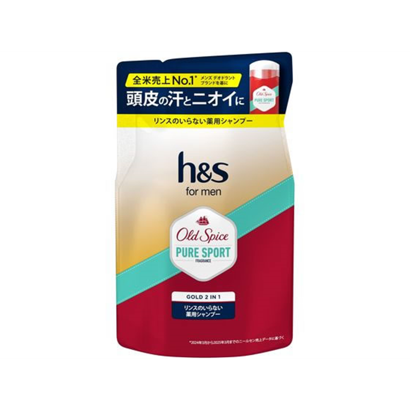 P&Gジャパン h&s menゴールド2in1 リンスのいらないシャンプー 替 300g 1個（ご注文単位1個）【直送品】