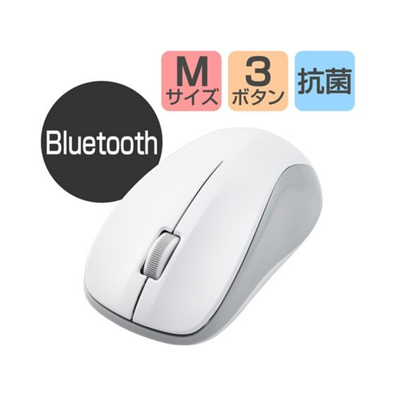 エレコム マウス Bluetooth IR Mサイズ 抗菌 RoHS M-K6BRKWH RS 1個(ご注文単位1個)【直送品】