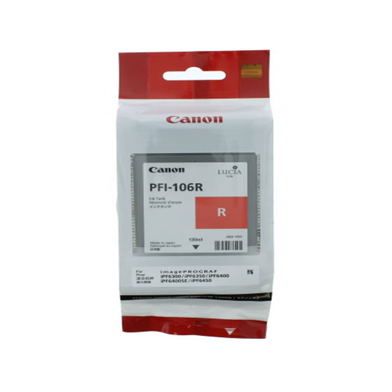 キヤノン インクタンク 顔料レッド 130ml PFI-106R 6627B001 1個（ご注文単位1個）【直送品】