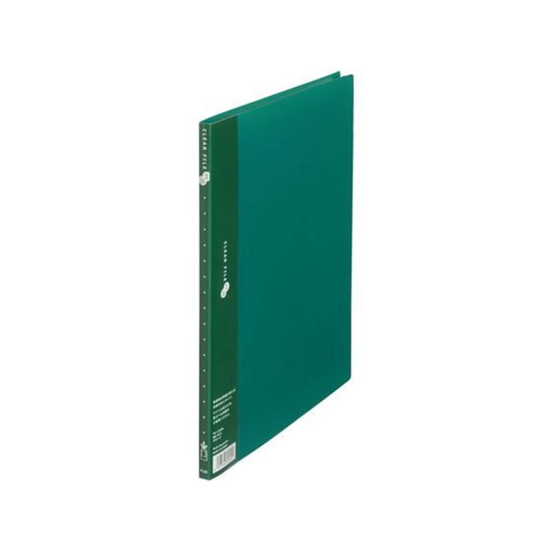 プラス クリアーファイル A4タテ 10ポケット グリーン 88413 FC-121EL 1冊(ご注文単位1冊)【直送品】