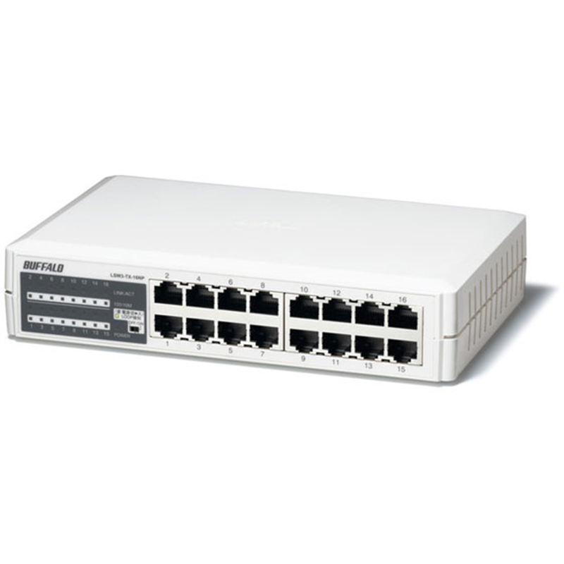 バッファロー スイッチングハブ 電源内蔵 16ポート LSW3-TX-16NP 1台(ご注文単位1台)【直送品】