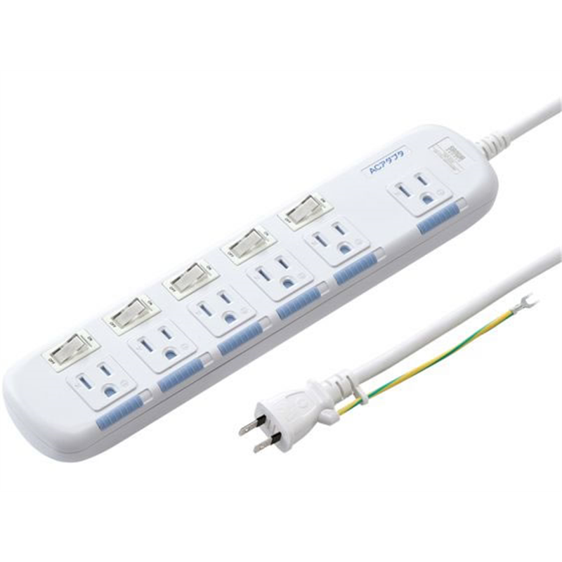 サンワサプライ 省エネタップ 3P 6個口 2m TAP-S10N2-2 1個（ご注文単位1個）【直送品】