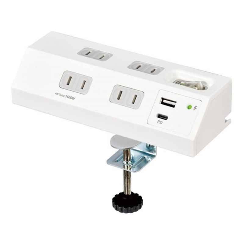 朝日電器 集中スイッチ付デスクタップ クランプ 4口2mUSBACPD対応 1個（ご注文単位1個）【直送品】