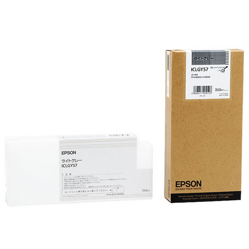 エプソン インクカートリッジ ライトグレー 350ml ICLGY57 1個（ご注文単位1個）【直送品】