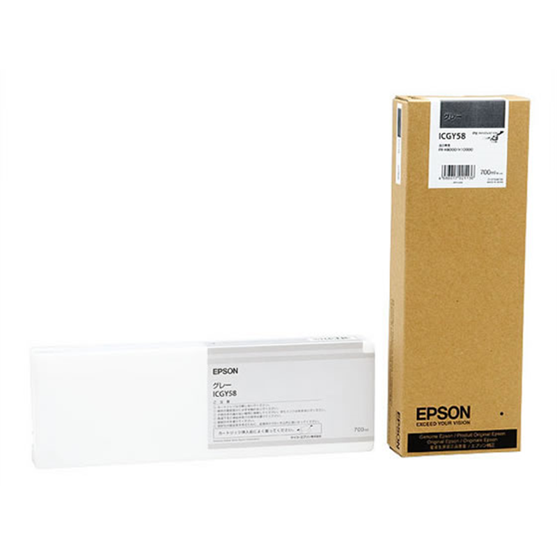エプソン インクカートリッジ グレー 700ml ICGY58 1個（ご注文単位1個）【直送品】