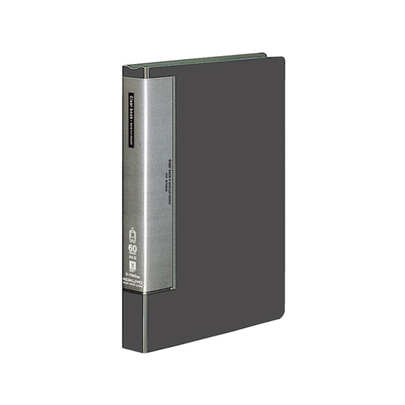 コクヨ クリヤーブック ウェーブカット A4縦60P 濃灰 4冊 ラ-T585DM 1束(ご注文単位1束)【直送品】