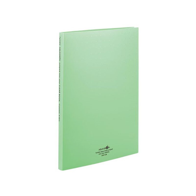 リヒトラブ AQUA DROPs クリヤーブック(ポケット交換) A4 幅18 黄緑 1冊(ご注文単位1冊)【直送品】