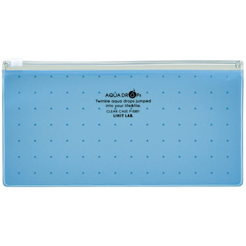リヒトラブ AQUA DROPs クリヤーケース PEN(通帳) 青 5枚 F5301-8 1パック（ご注文単位1パック）【直送品】