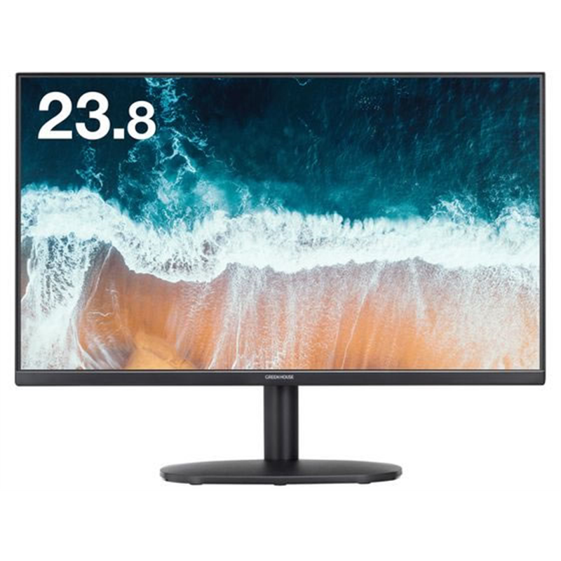 グリーンハウス ワイドフルHD対応LED 液晶ディスプレイ 23.8型 1台(ご注文単位1台)【直送品】