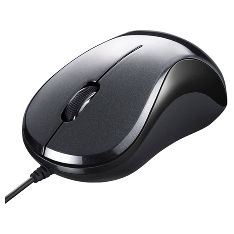 バッファロー 有線 BlueLEDマウス 静音3ボタン ブラック BSMBU100BK 1個(ご注文単位1個)【直送品】