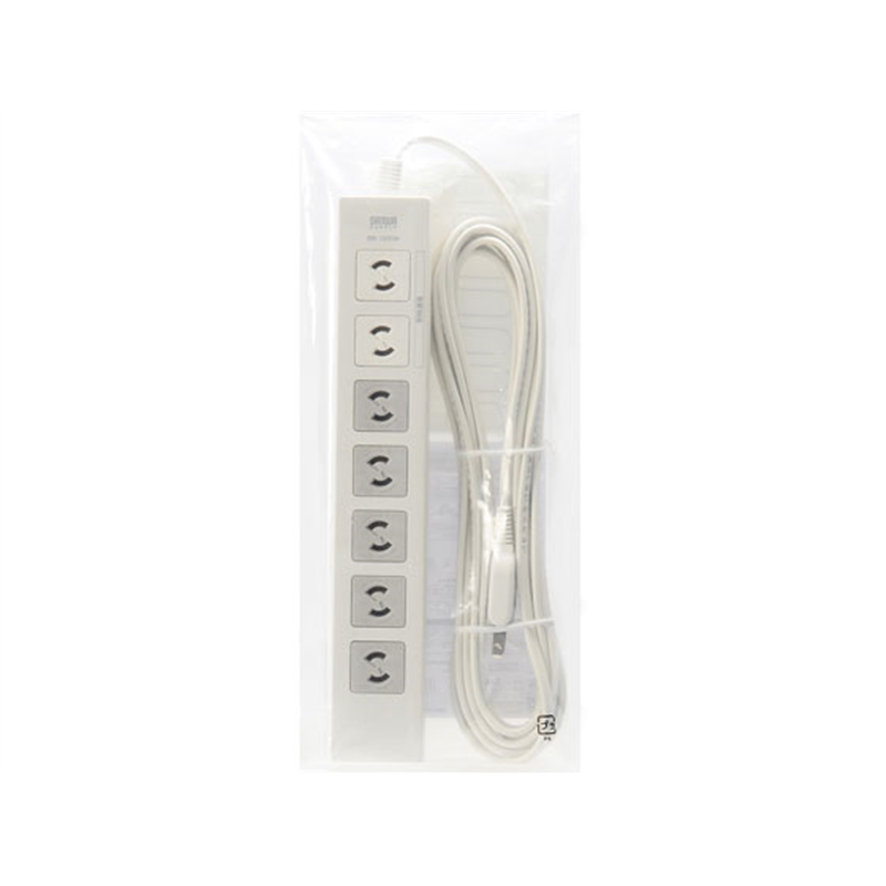 サンワサプライ 電源タップ(2P・7個口・5m) TAP-F27-5K 1本（ご注文単位1本）【直送品】