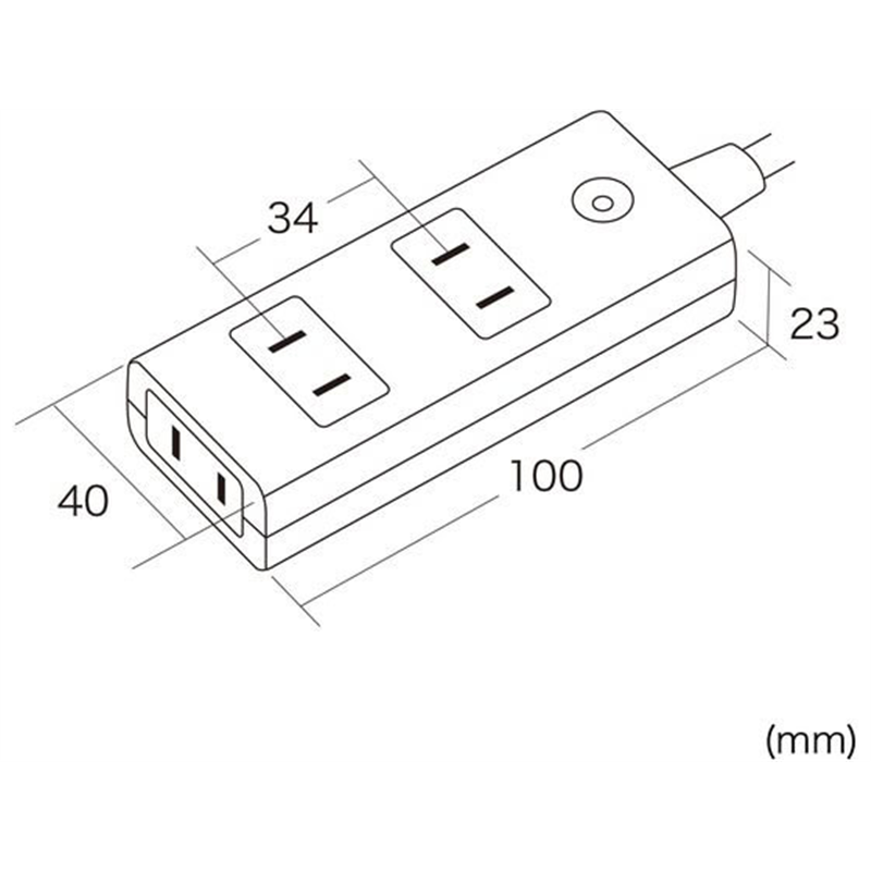 サンワサプライ 雷ガードタップ 2P 3個口 2m TAP-SP2113MG-2WN 1本(ご注文単位1本)【直送品】
