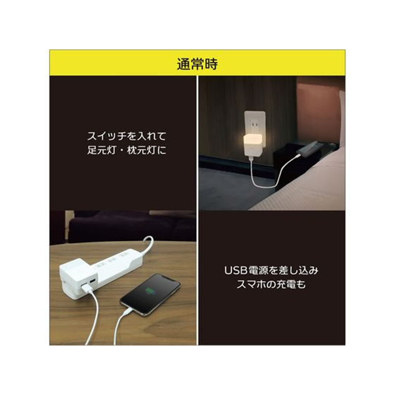 トップランド CHAC24L-WT ライト付きUSBアダプタ 1個(ご注文単位1個)【直送品】
