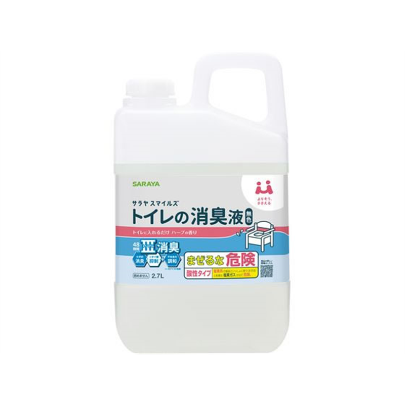 サラヤ サラヤスマイルズ トイレの消臭液 無色 2.7L 1個（ご注文単位1個）【直送品】