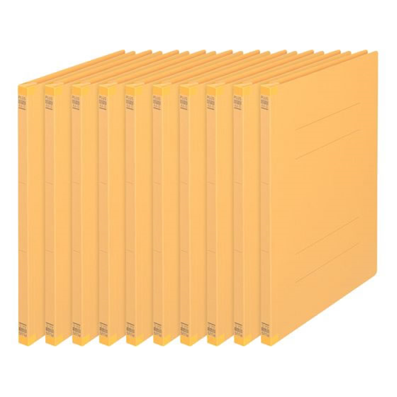 プラス フラットファイル 樹脂とじ具 10冊A4-Sイエロー NO.021S／7 1パック（ご注文単位1パック）【直送品】