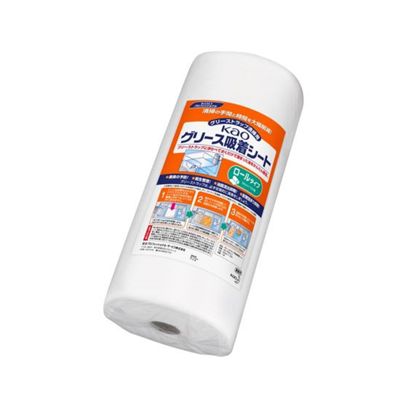 KAO Kaoグリース吸着シート ロールタイプ 50cm×10m巻 1巻(ご注文単位1巻)【直送品】