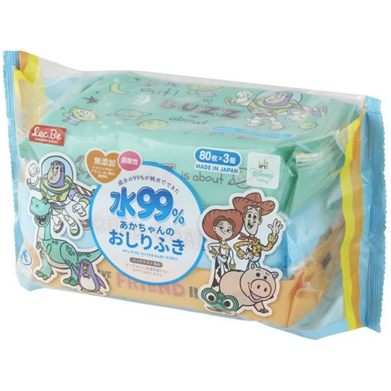 レック RAあかちゃんのおしりふき トイ・ストーリー 80枚×3個 1個（ご注文単位1個）【直送品】