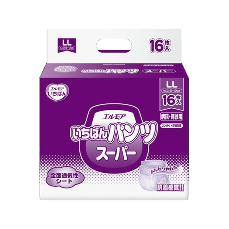カミ商事 エルモア いちばんパンツ スーパー LL 16枚 1パック(ご注文単位1パック)【直送品】