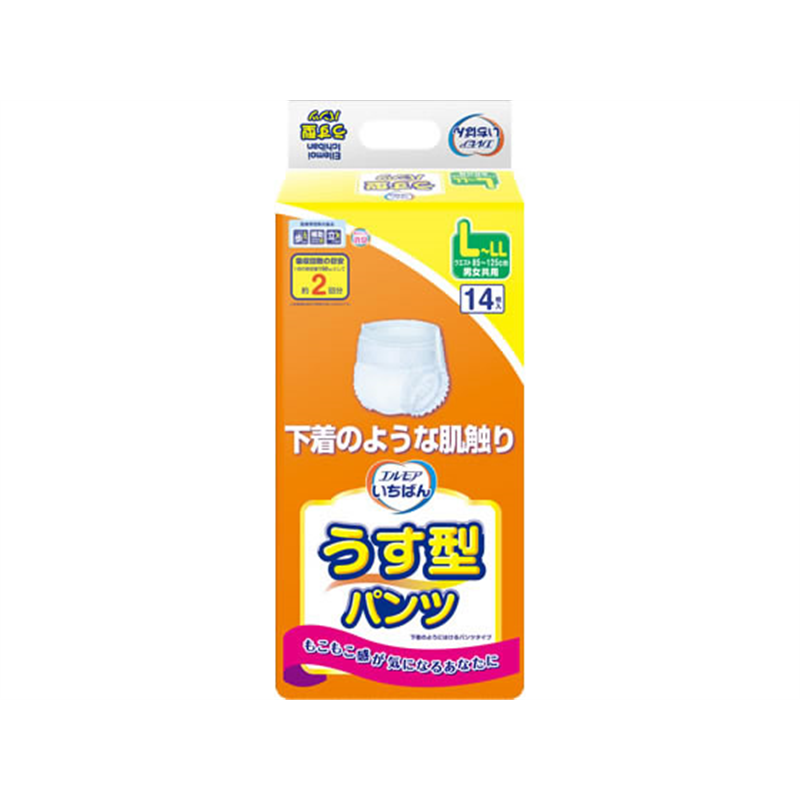 カミ商事 エルモアいちばん うす型パンツ L~LL 14枚 1パック(ご注文単位1パック)【直送品】