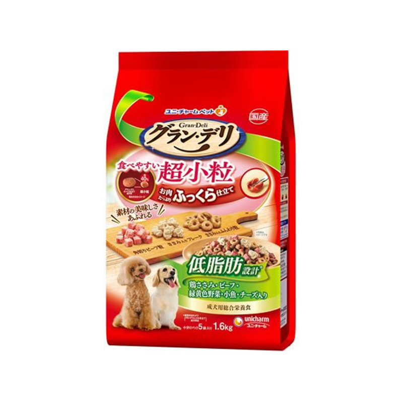ユニ・チャーム グラン・デリ ふっくら仕立 超小粒 低脂肪1.6kg 1袋(ご注文単位1袋)【直送品】