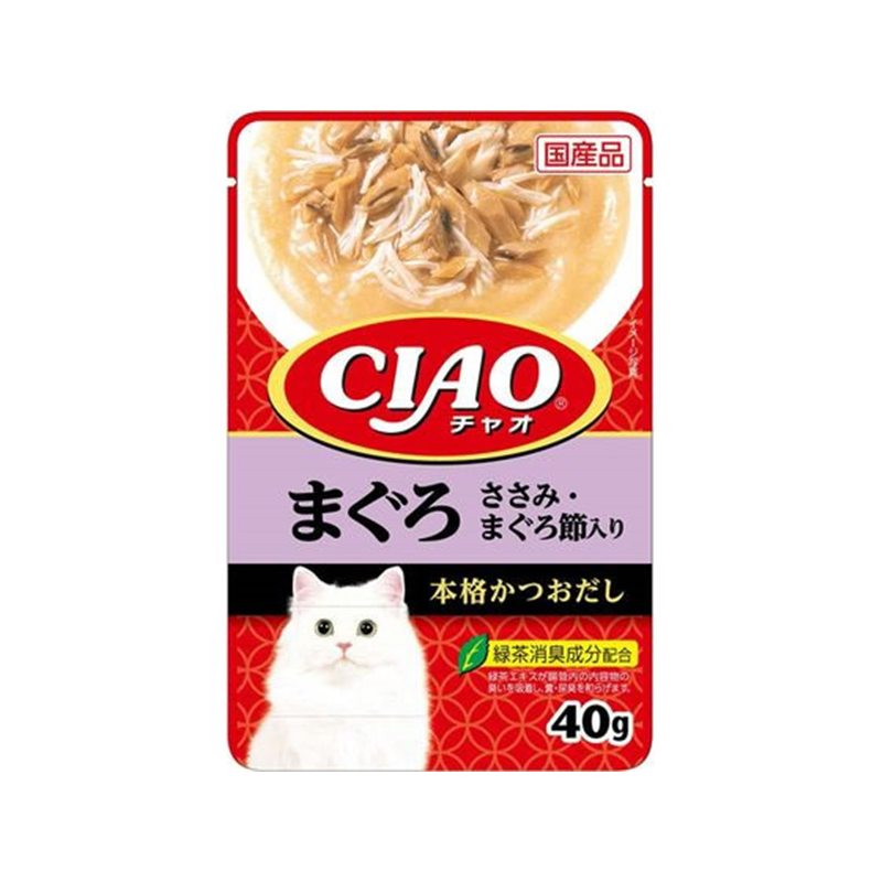 いなば CIAOパウチ まぐろ ささみまぐろ節入 40g 1袋(ご注文単位1袋)【直送品】