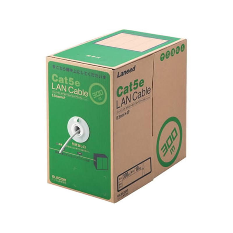 エレコム LANケーブル CAT5E ライトグレー 300m LD-CT2 LG300 RS 1箱(ご注文単位1箱)【直送品】
