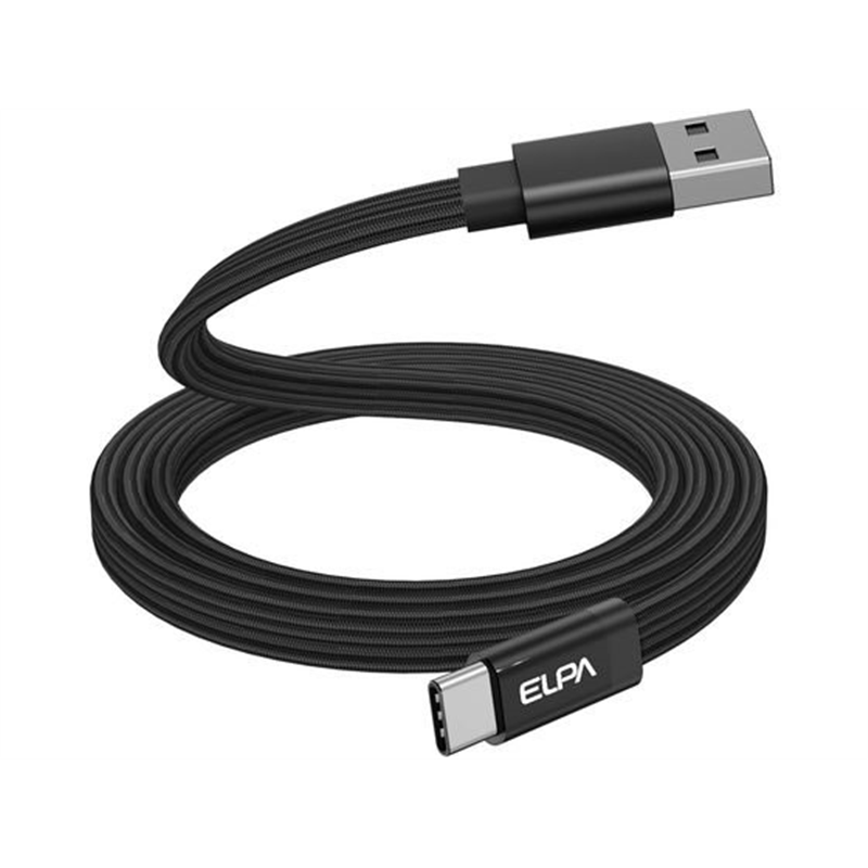 朝日電器 マグネットUSBフラットケーブル PD27W AtoC 1m ブラック MC 1本(ご注文単位1本)【直送品】