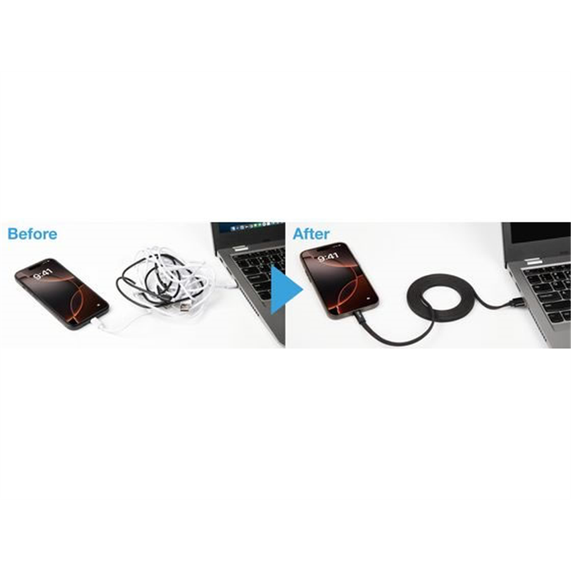 朝日電器 マグネットUSBフラットケーブル PD27W AtoC 1m ブラック MC 1本(ご注文単位1本)【直送品】