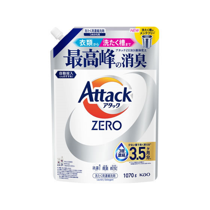 KAO アタックZERO 詰替 1070g 1個（ご注文単位1個）【直送品】