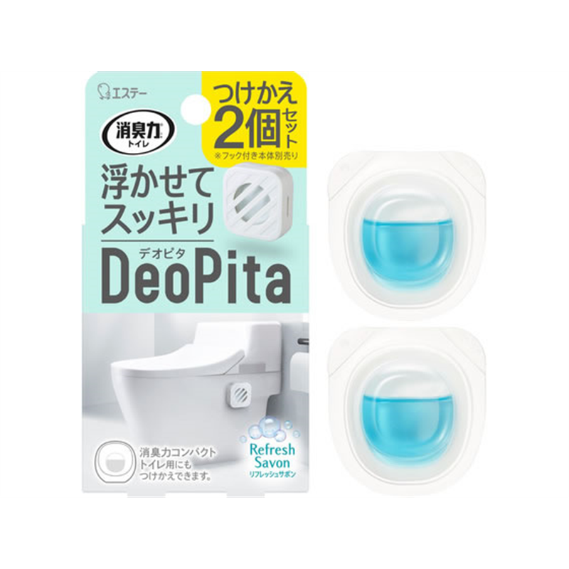 エステー 消臭力 DeoPita トイレ用 つけかえ リフレッシュサボン 2個 1パック（ご注文単位1パック）【直送品】