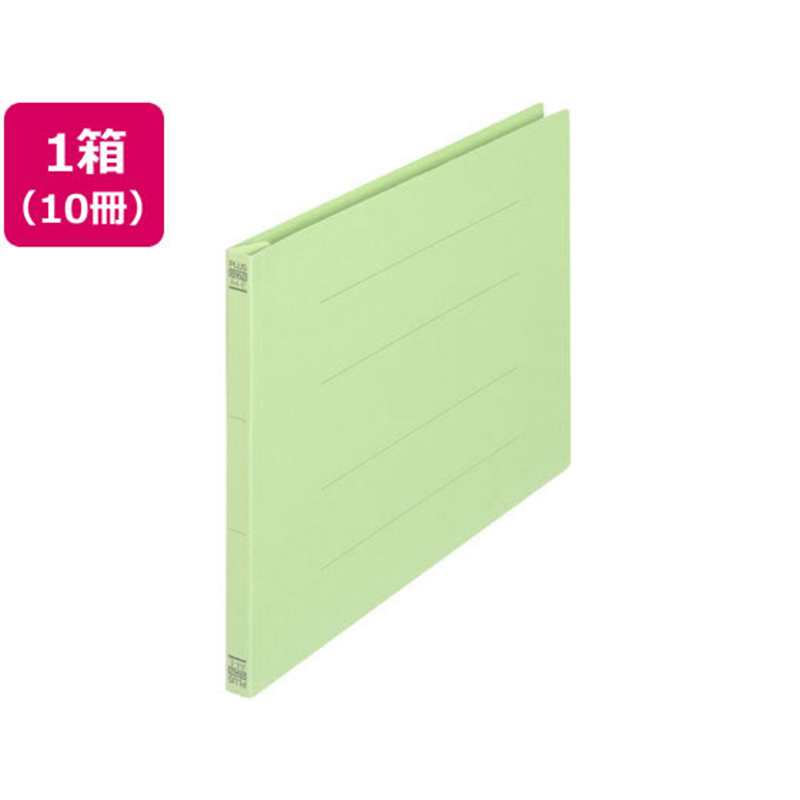 プラス フラットファイル ノンステッチ A4ヨコ グリーン 10冊 NO.022N 78- 1箱(ご注文単位1箱)【直送品】