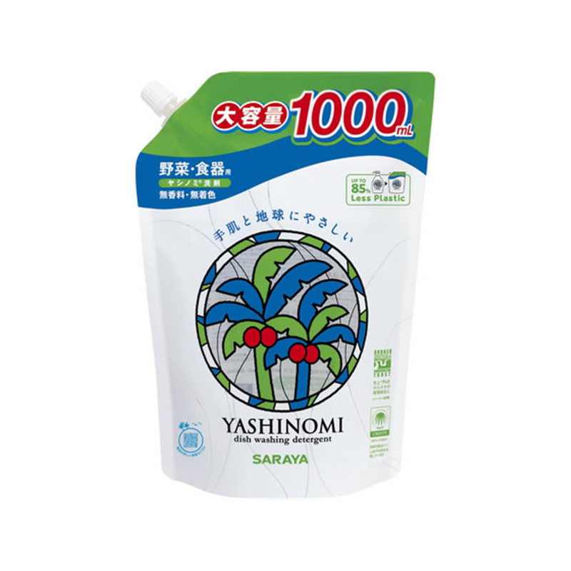 サラヤ ヤシノミ 洗剤野菜・食器用詰替 1000mL 1パック(ご注文単位1パック)【直送品】