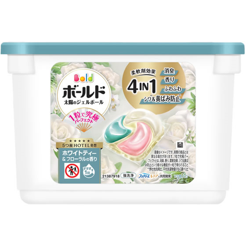 P&Gジャパン ボールド 太陽のジェルボール 4in1 ホワイトティー&フローラル 1個(ご注文単位1個)【直送品】