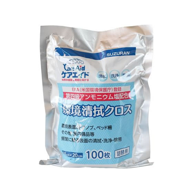 スズラン ケアエイド 環境清拭クロス 100枚 詰替 1個（ご注文単位1個）【直送品】