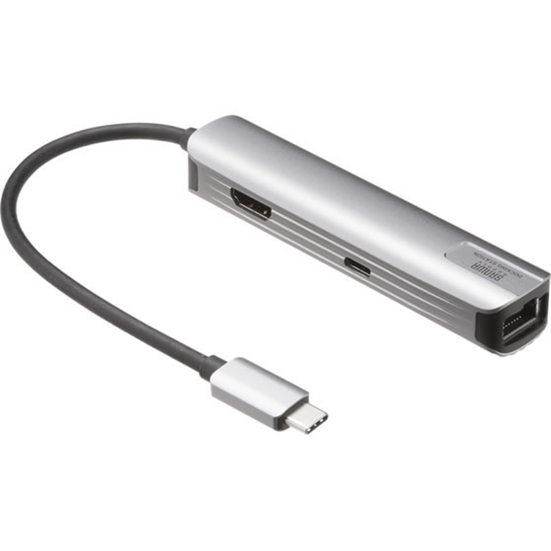 サンワサプライ USB TypeCスリムドッキングハブ ケーブル長15cm USB-5T 1個（ご注文単位1個）【直送品】
